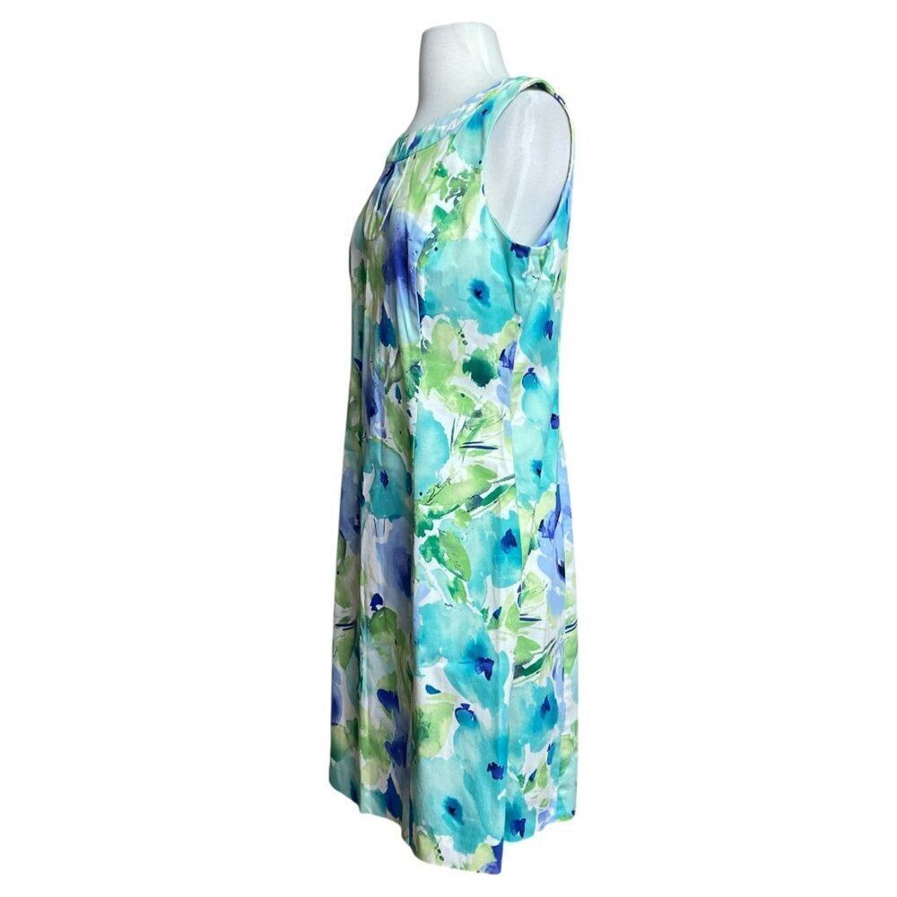 Chaps Dress Abstract Floral  Sleeveless Size 12 Watercolor - Picture 2 of 7